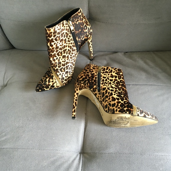 Renvy Calf-Hair Leopard Print Booties - Picture 1 of 5